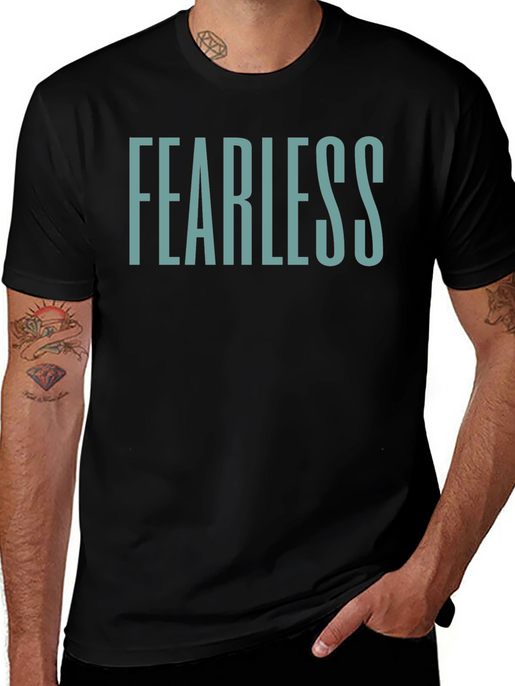 Fearless Graphic Tee - Black Crew Neck