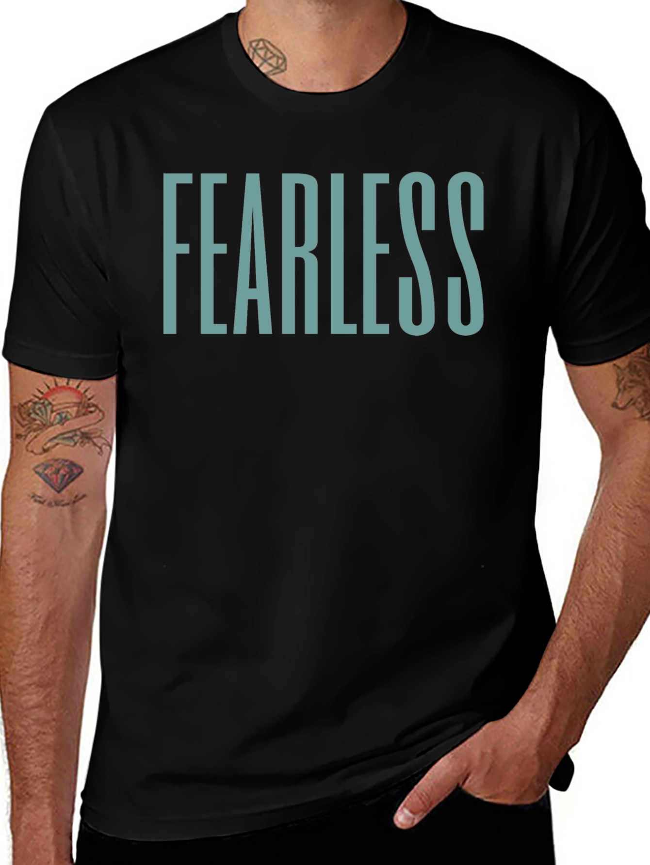 Fearless Graphic Tee - Black Crew Neck