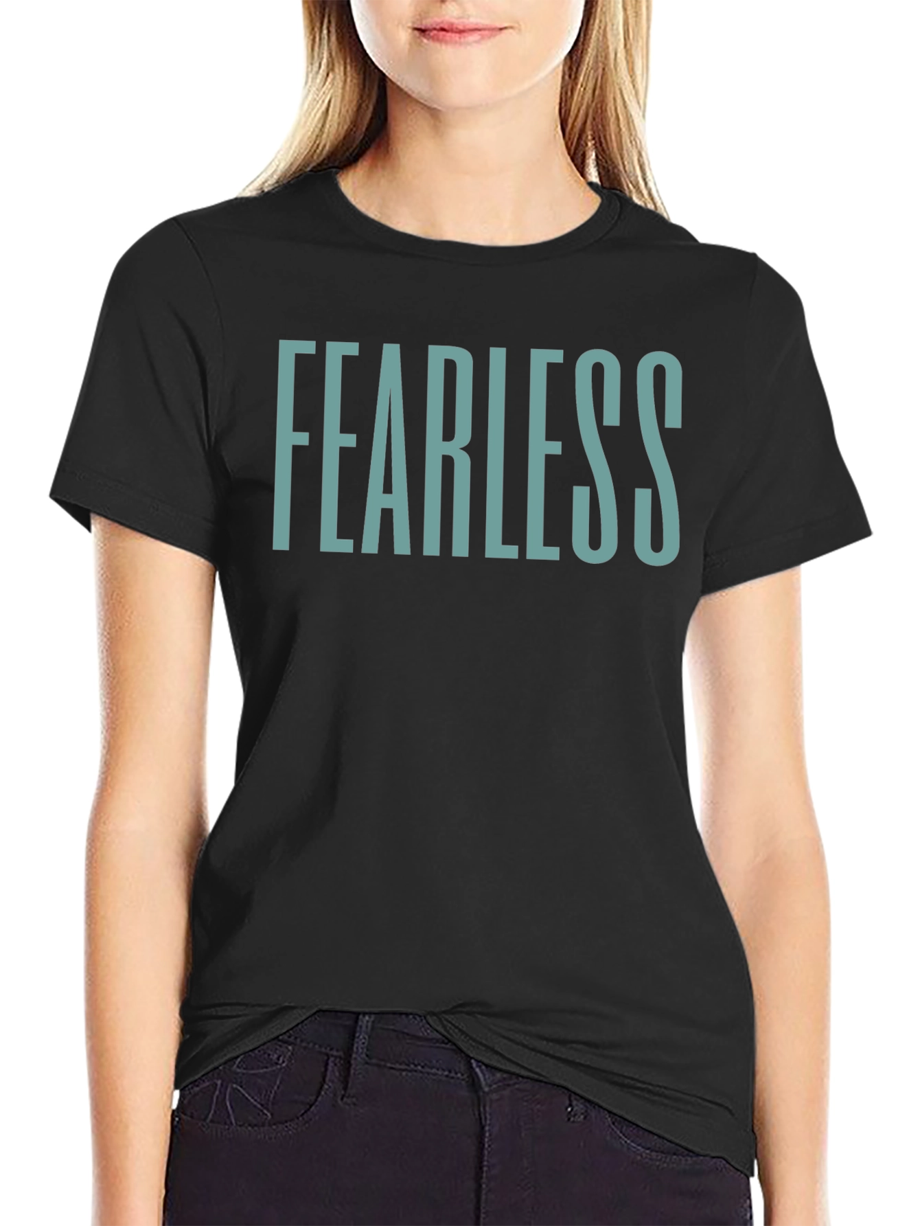 Fearless Graphic Tee - Black Crew Neck