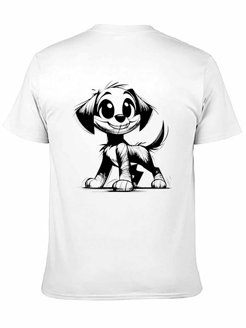Cartoon Dog Black T-Shirt