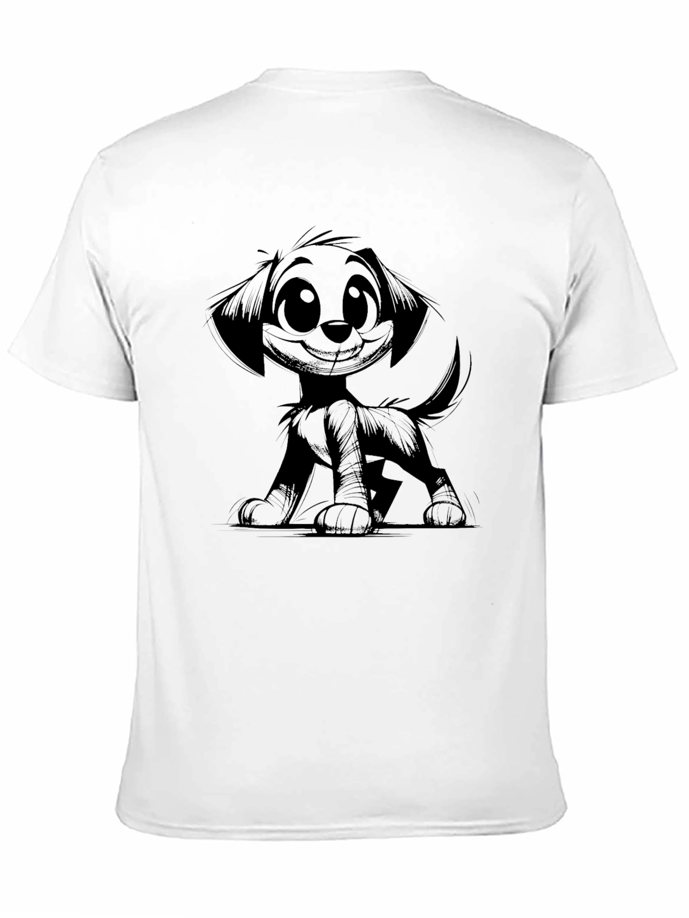 Cartoon Dog Black T-Shirt