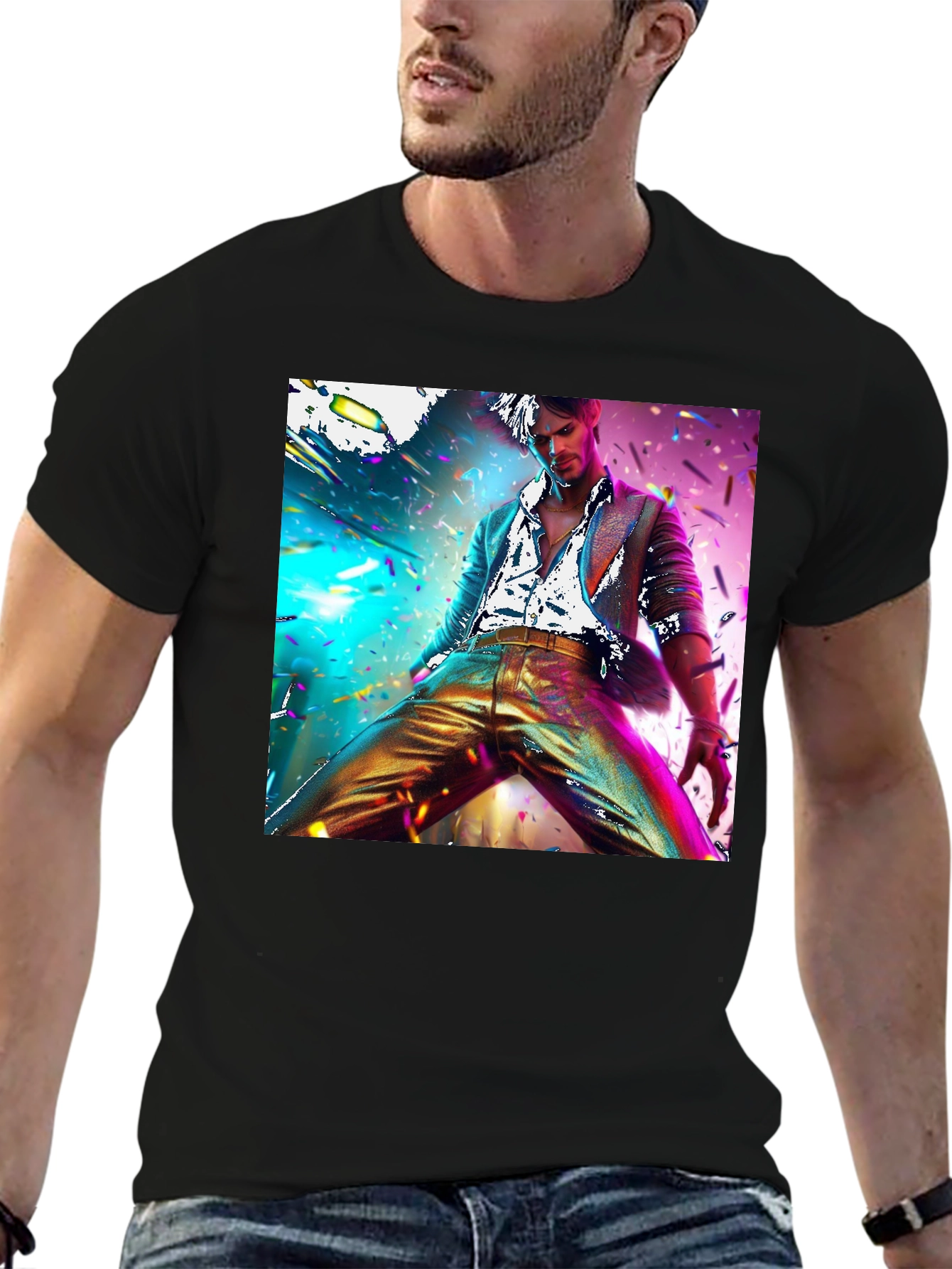 Disco Fever Graphic Tee - Mens Black T-Shirt