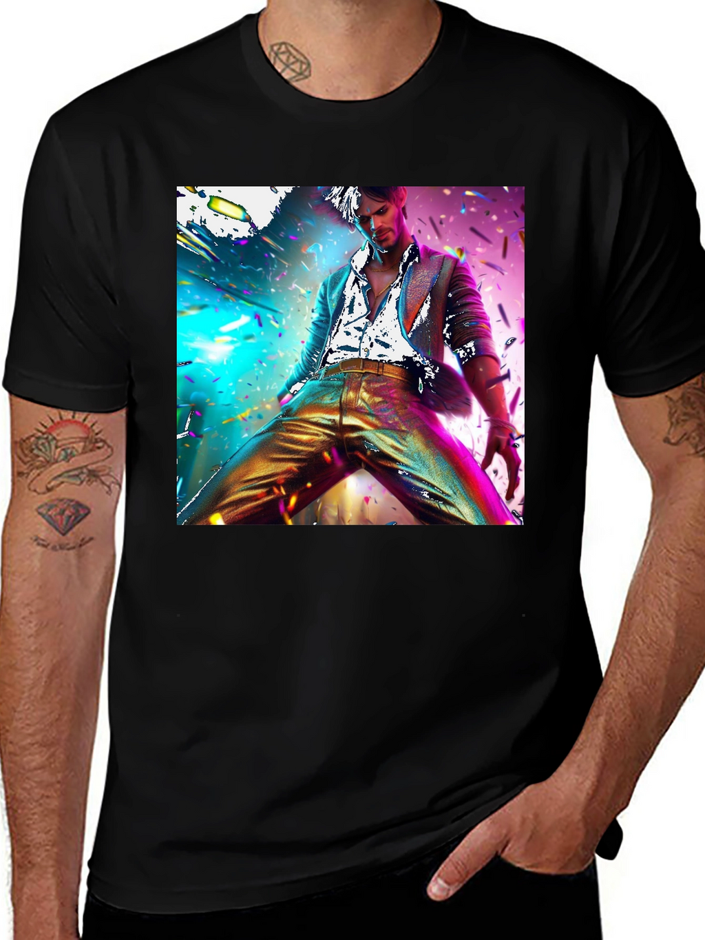 Disco Fever Graphic Tee - Mens Black T-Shirt