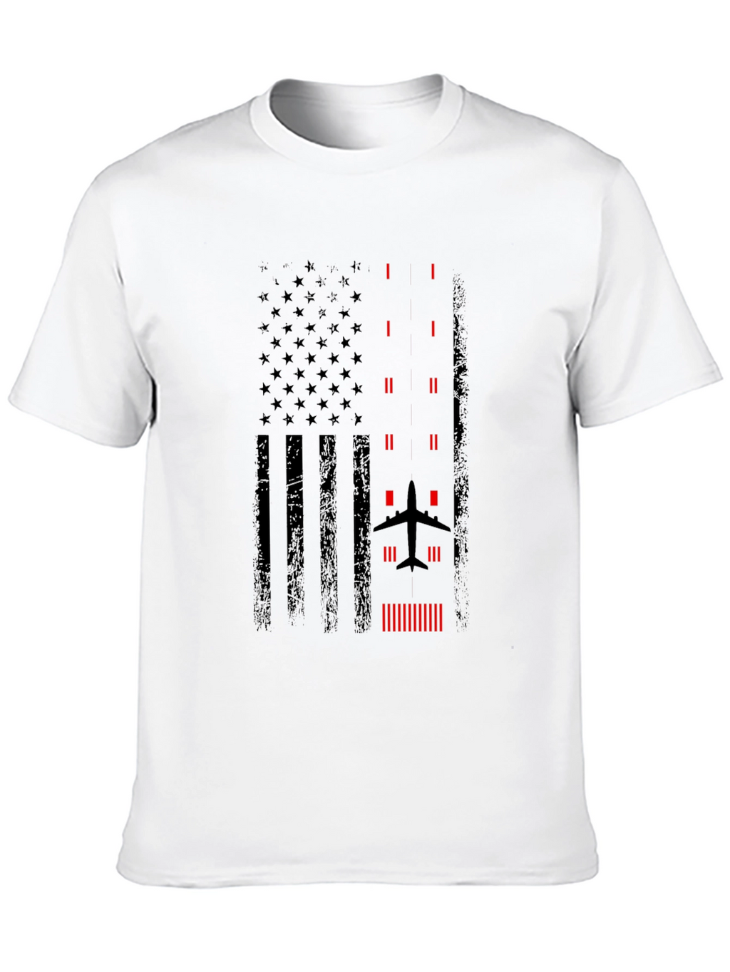 Pilot American Flag Graphic T-Shirt - Black