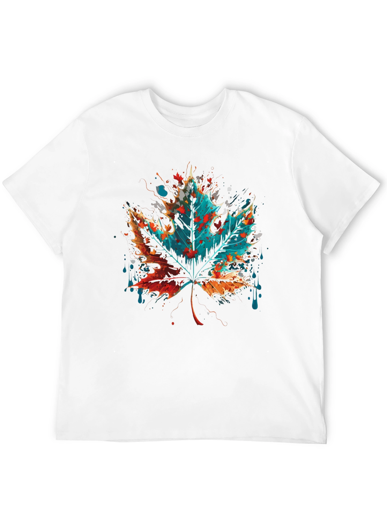 Abstract Leaf Graphic Tee - Mens Black T-Shirt