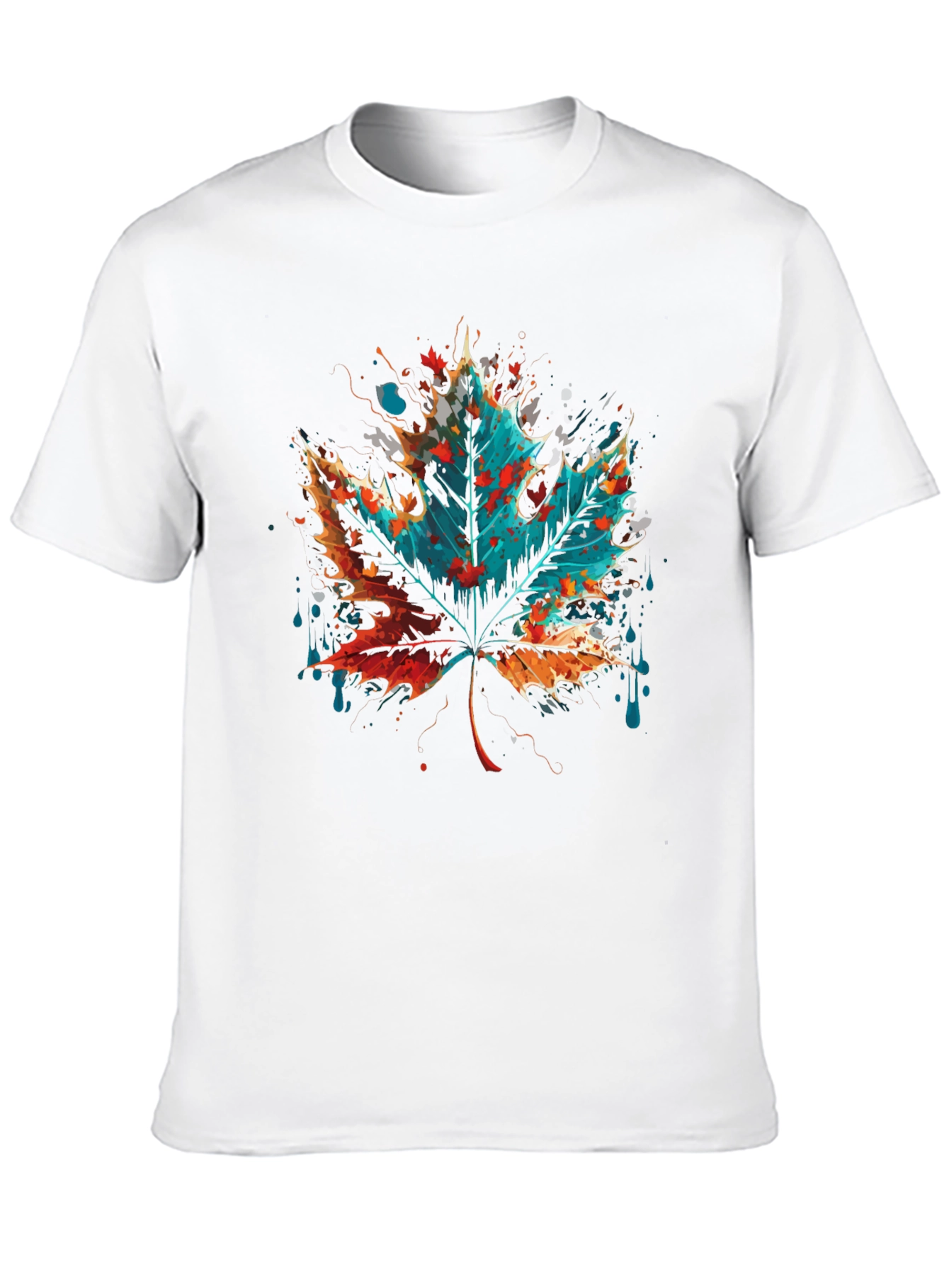 Abstract Leaf Graphic Tee - Mens Black T-Shirt