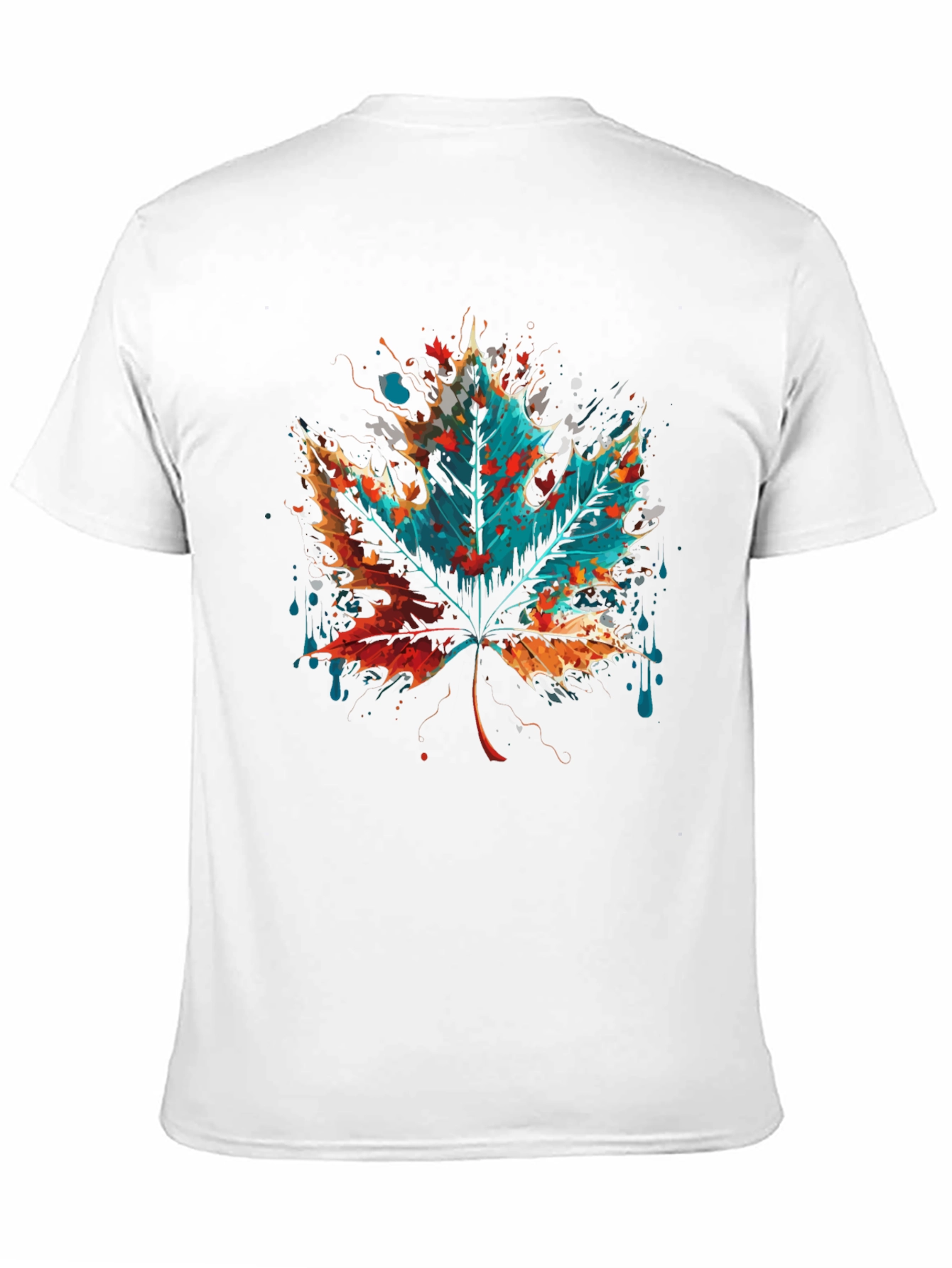 Abstract Leaf Graphic Tee - Mens Black T-Shirt