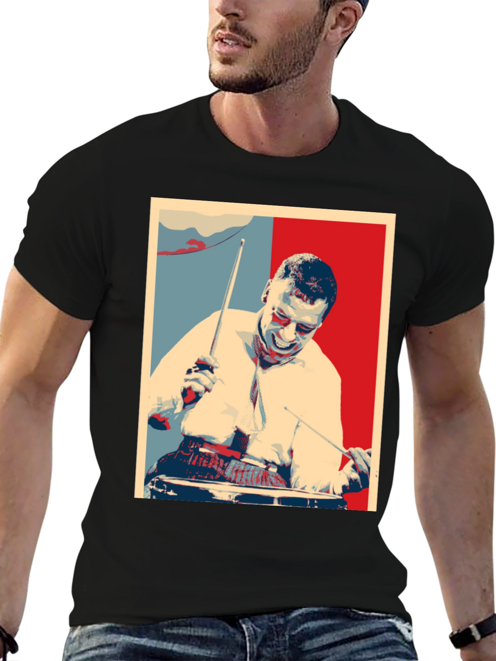 Drummer Graphic T-Shirt - Black