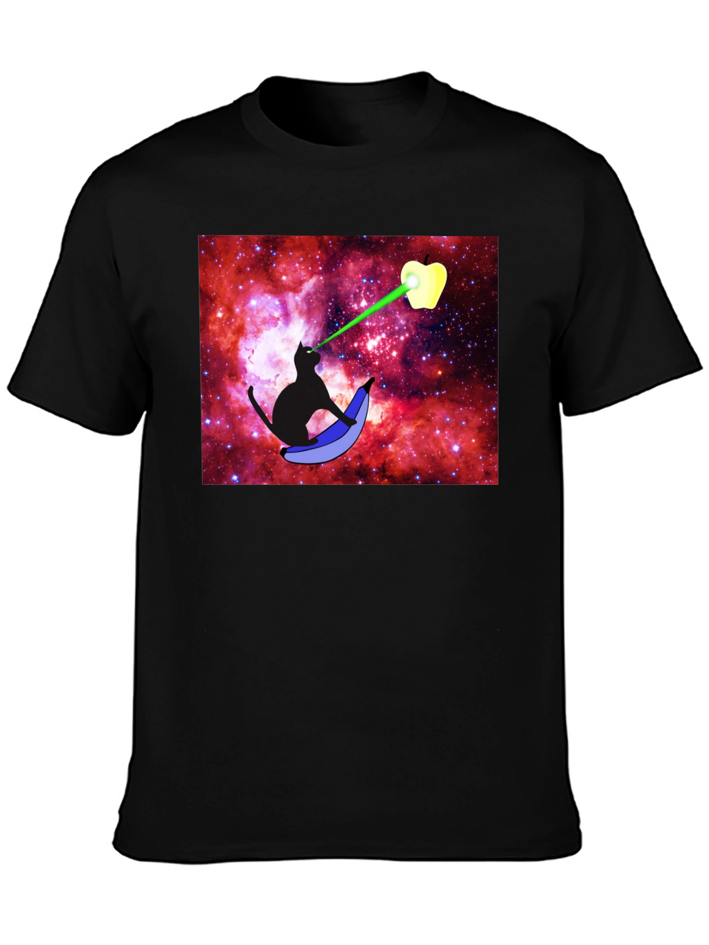 Cosmic Cat Laser Apple T-Shirt