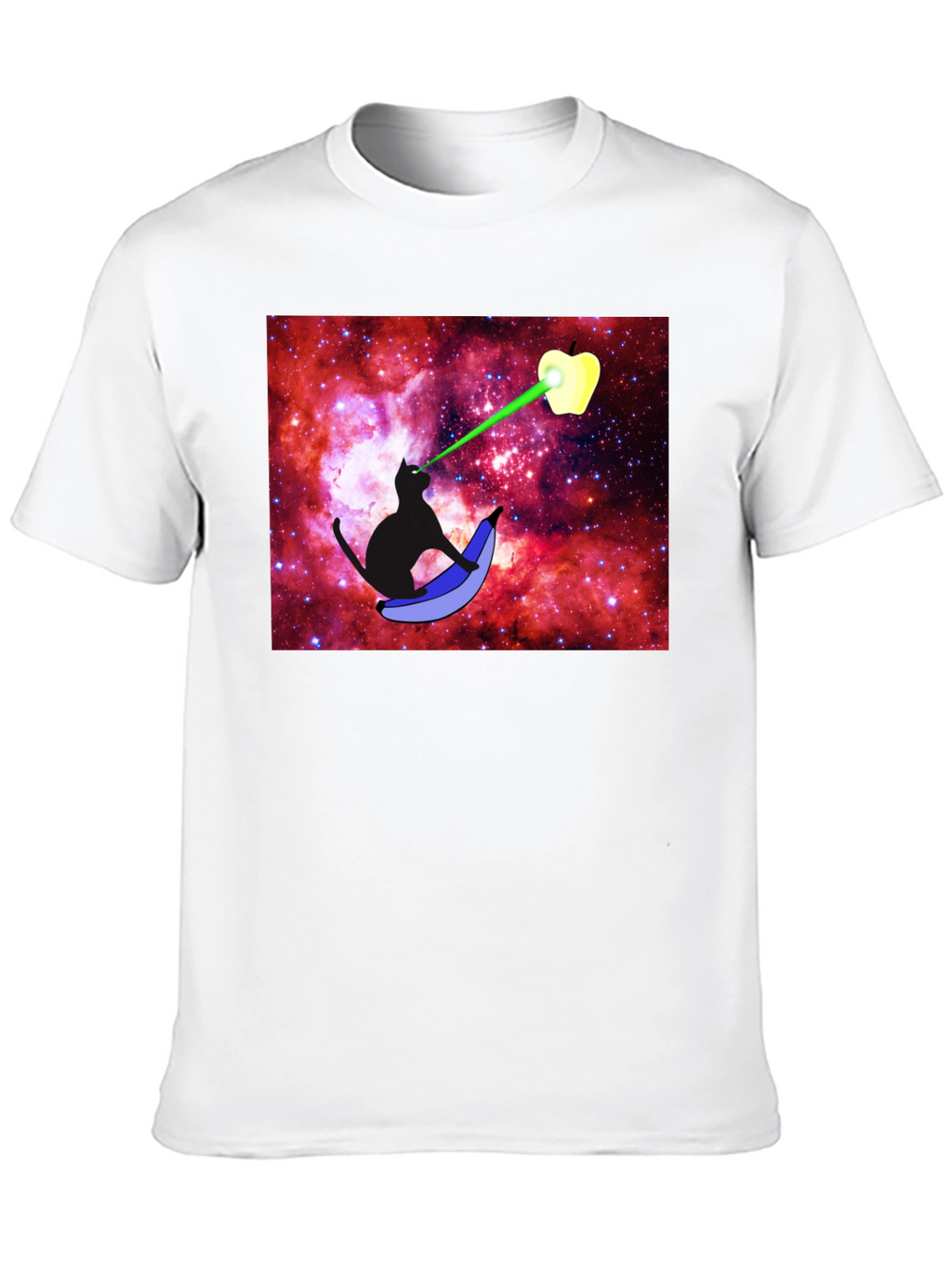 Cosmic Cat Laser Apple T-Shirt