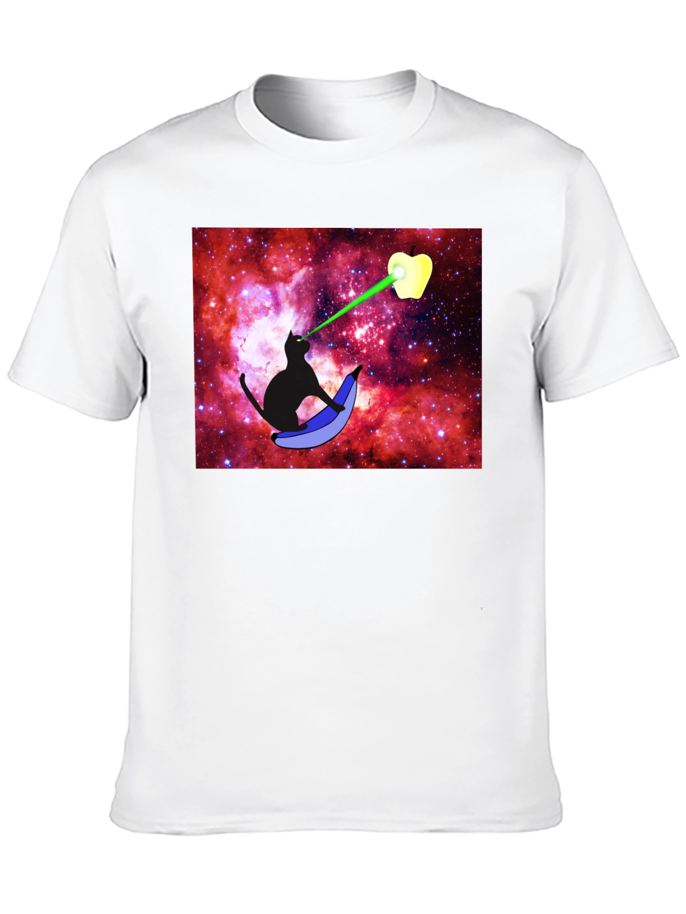 Cosmic Cat Laser Apple T-Shirt