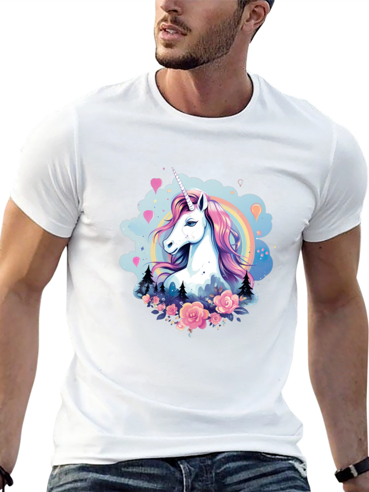 Unicorn Graphic Tee - Magical Design Black T-Shirt