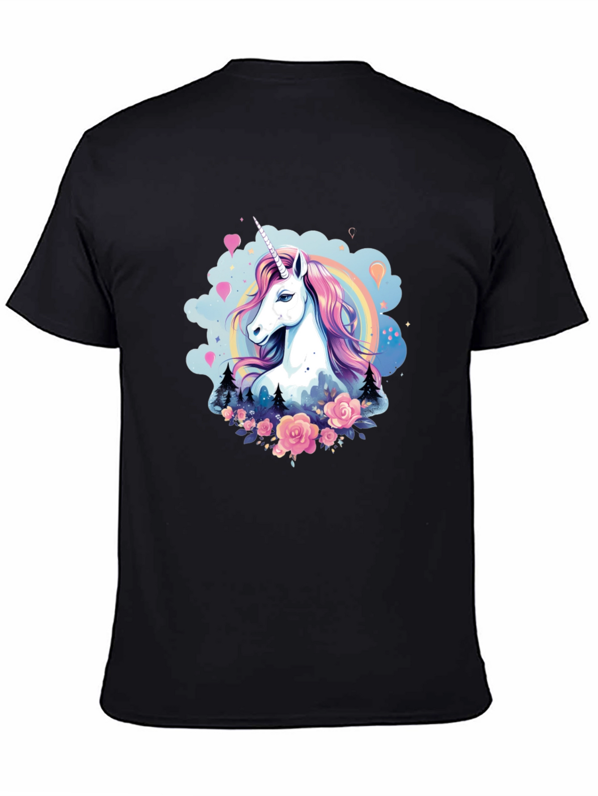 Unicorn Graphic Tee - Magical Design Black T-Shirt