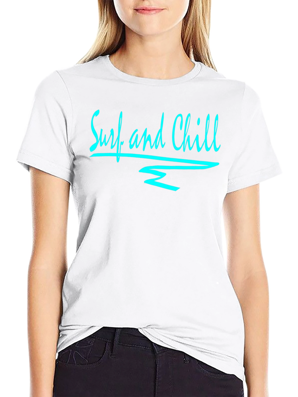 Surf and Chill Black Graphic Tee