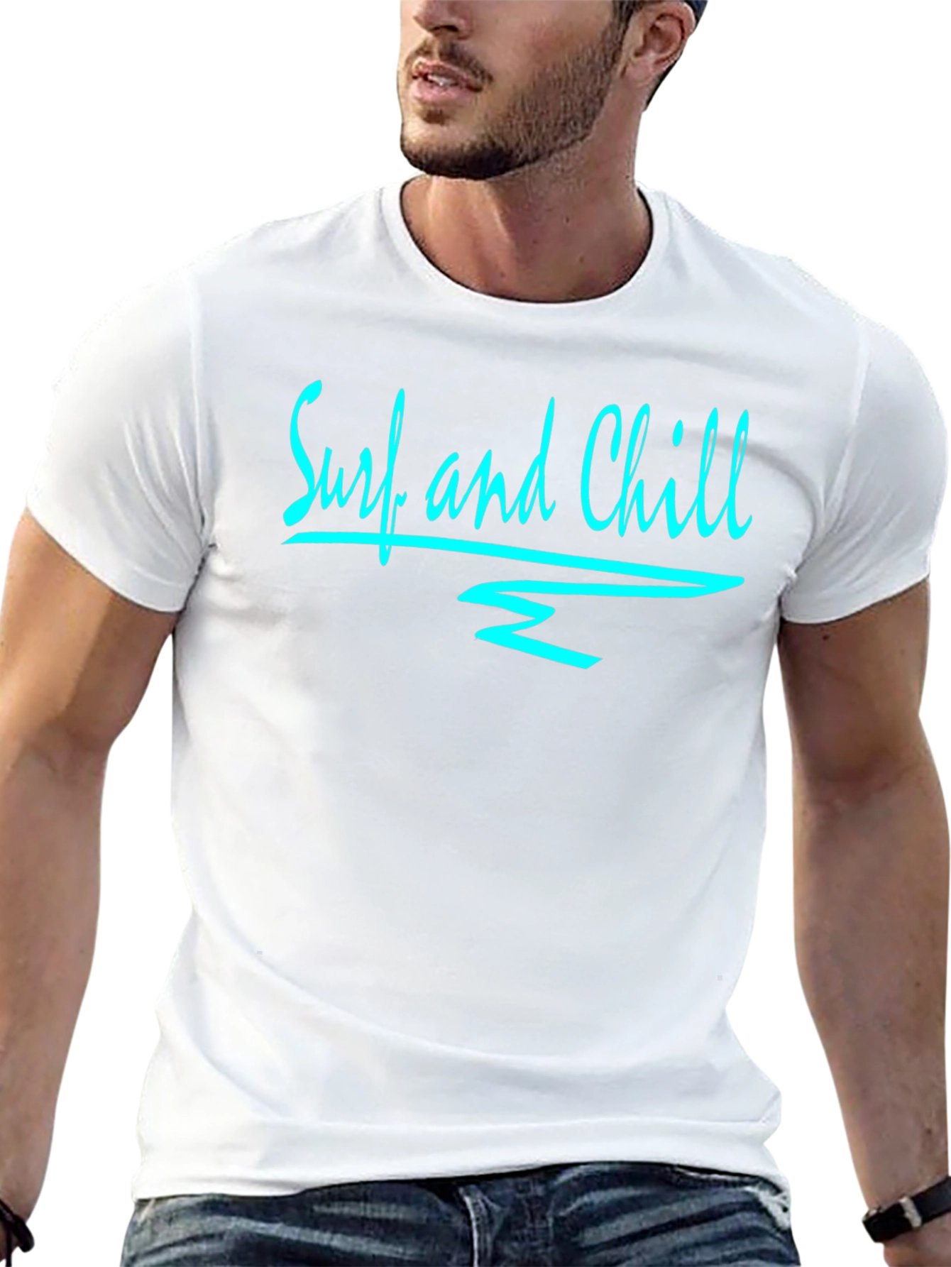 Surf and Chill Black Graphic Tee