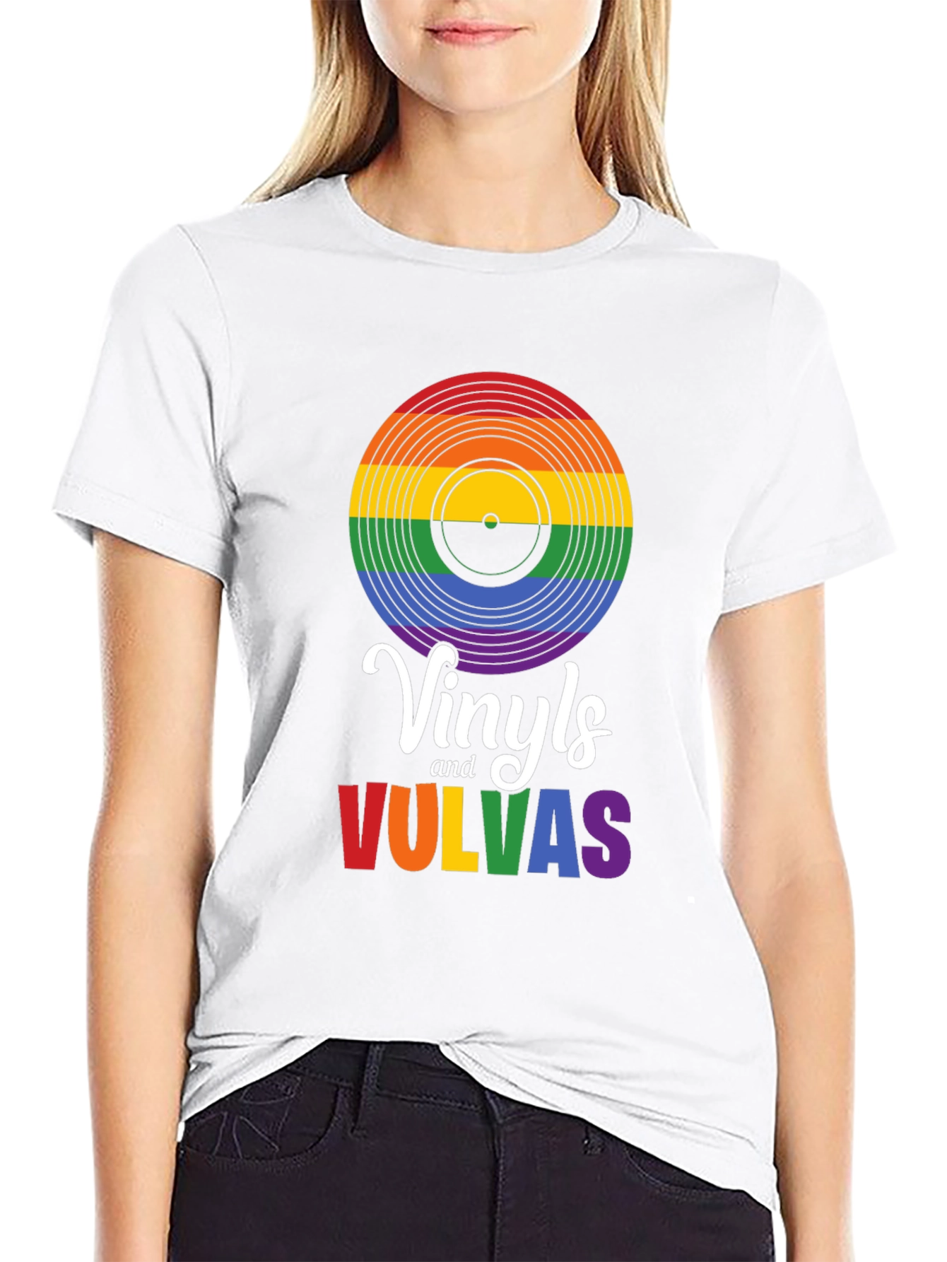 Rainbow Vinyls & Vulvas T-Shirt - Pride Tee