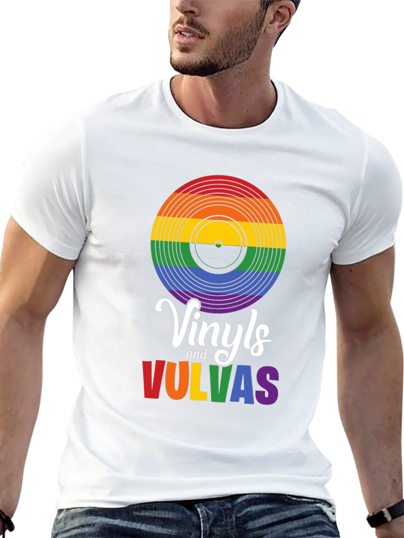 Rainbow Vinyls & Vulvas T-Shirt - Pride Tee