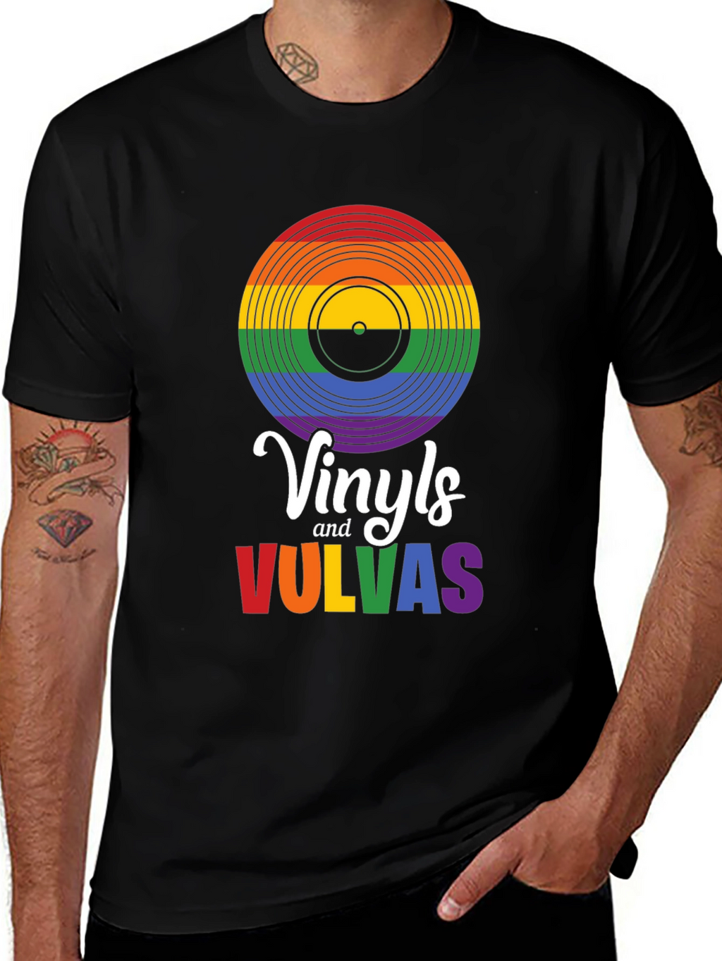 Rainbow Vinyls & Vulvas T-Shirt - Pride Tee