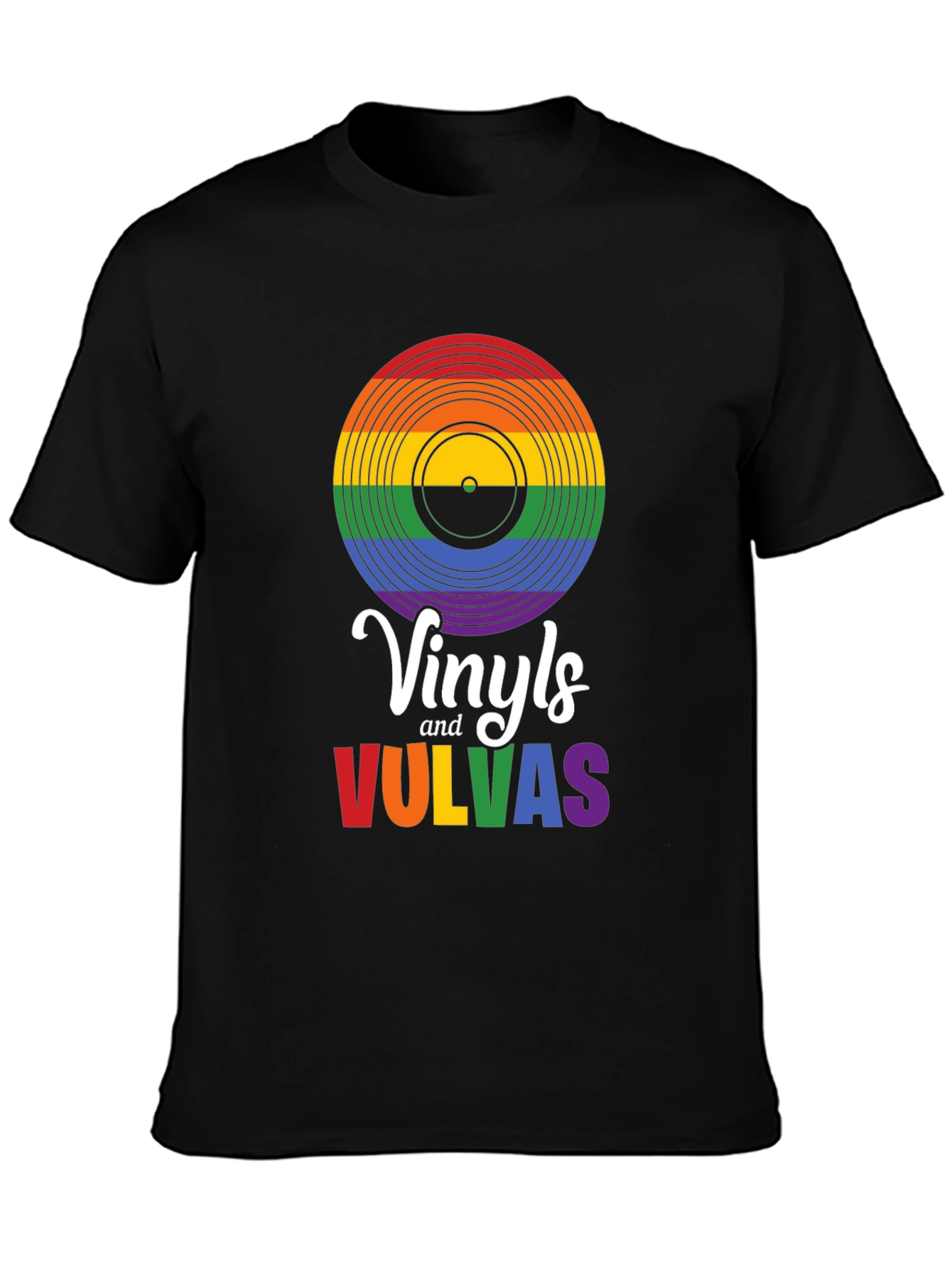 Rainbow Vinyls & Vulvas T-Shirt - Pride Tee