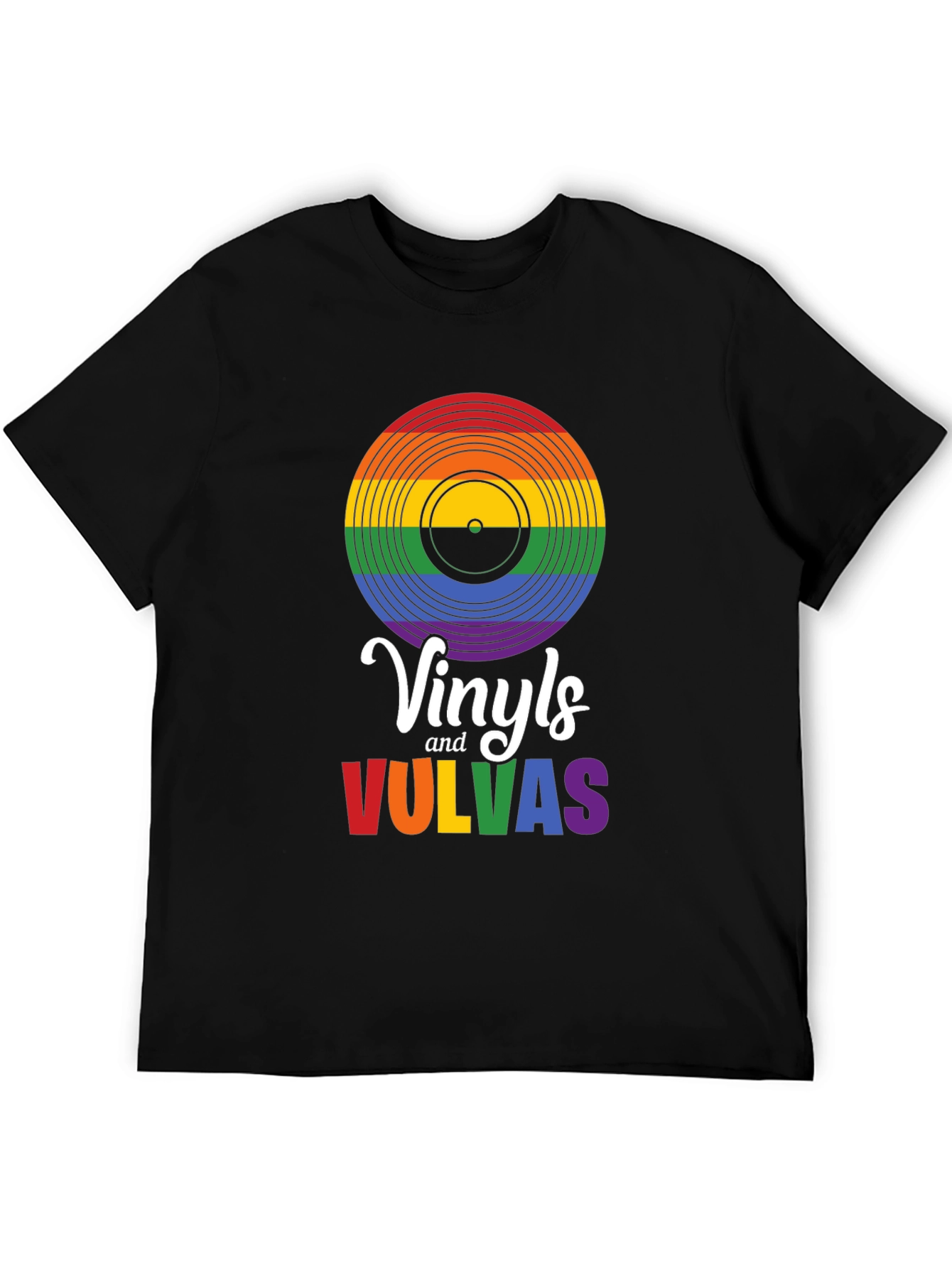 Rainbow Vinyls & Vulvas T-Shirt - Pride Tee