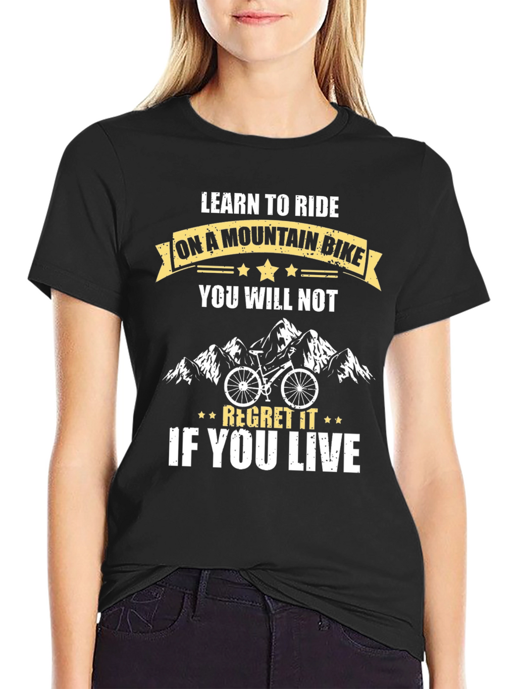 Mountain Bike Graphic T-Shirt - Ride & Regret (Maybe!)