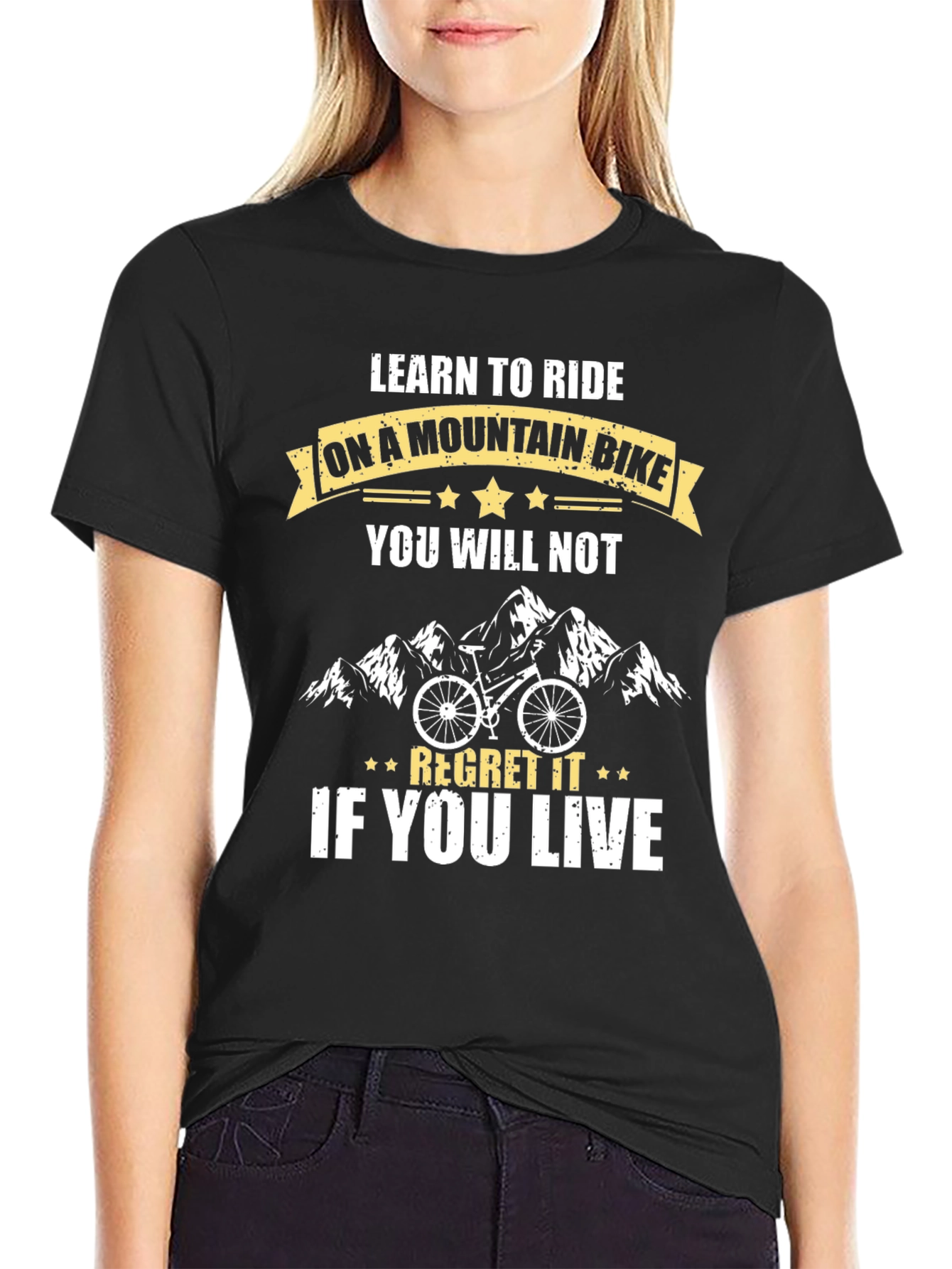 Mountain Bike Graphic T-Shirt - Ride & Regret (Maybe!)