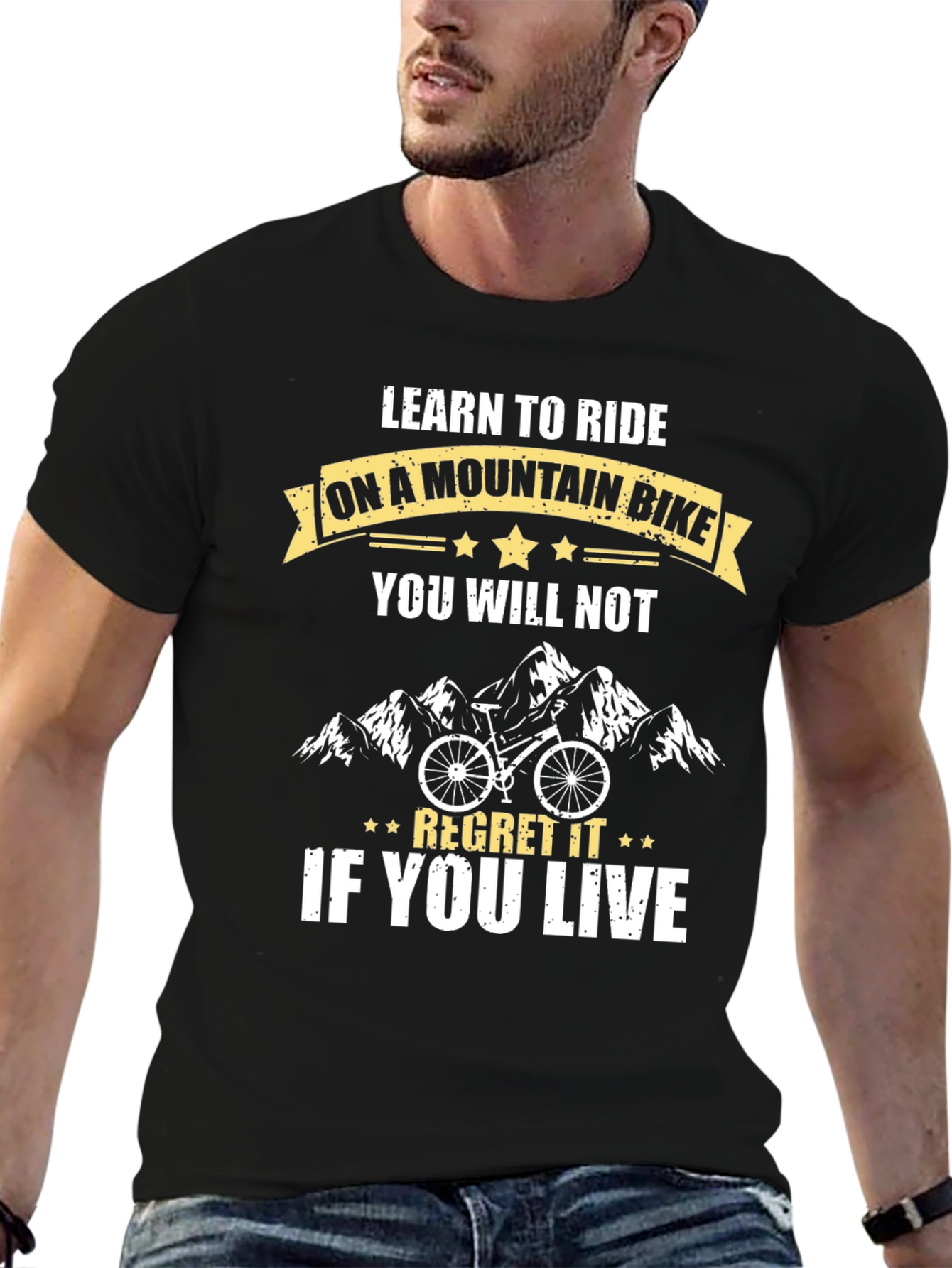 Mountain Bike Graphic T-Shirt - Ride & Regret (Maybe!)