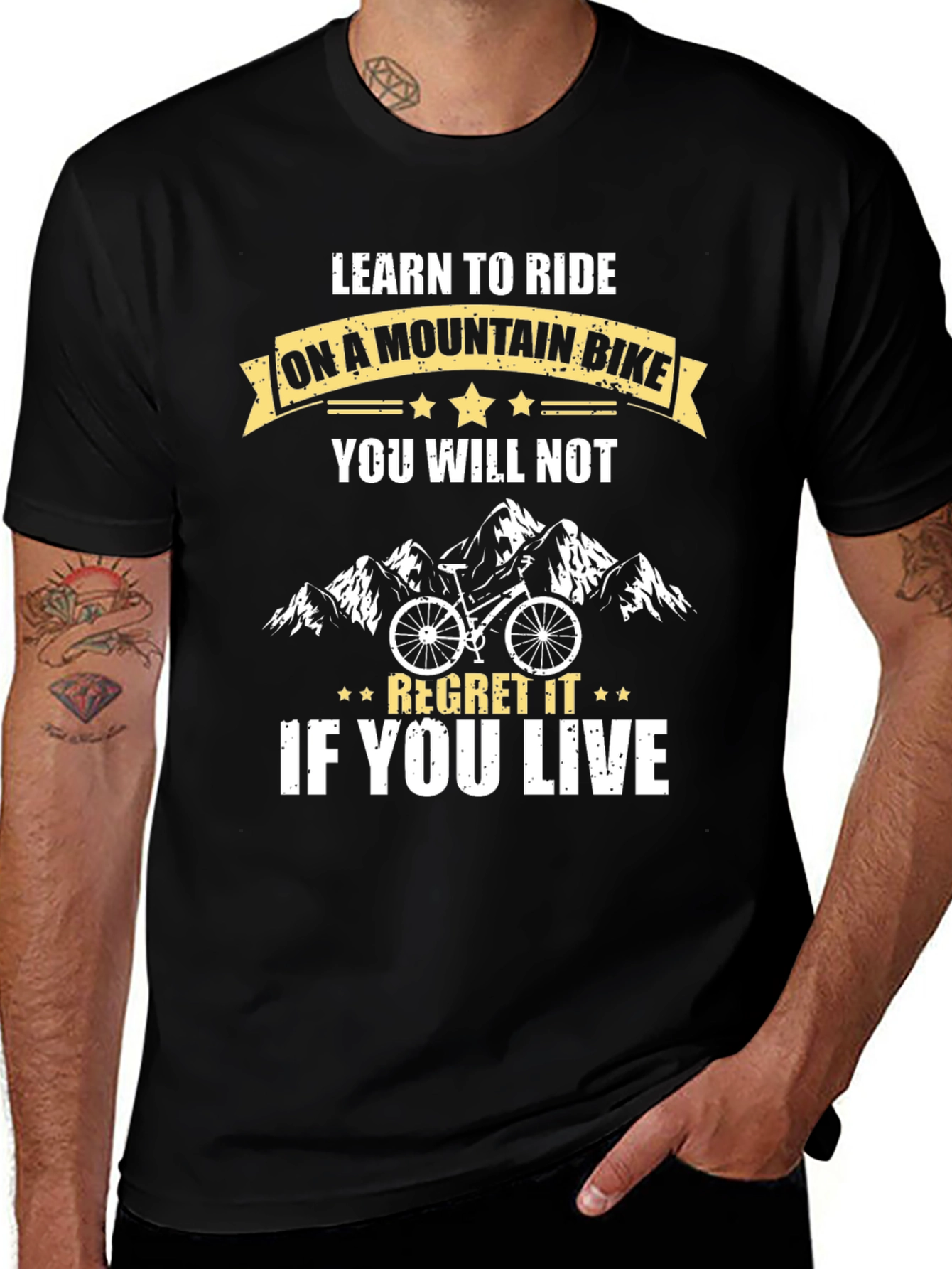 Mountain Bike Graphic T-Shirt - Ride & Regret (Maybe!)