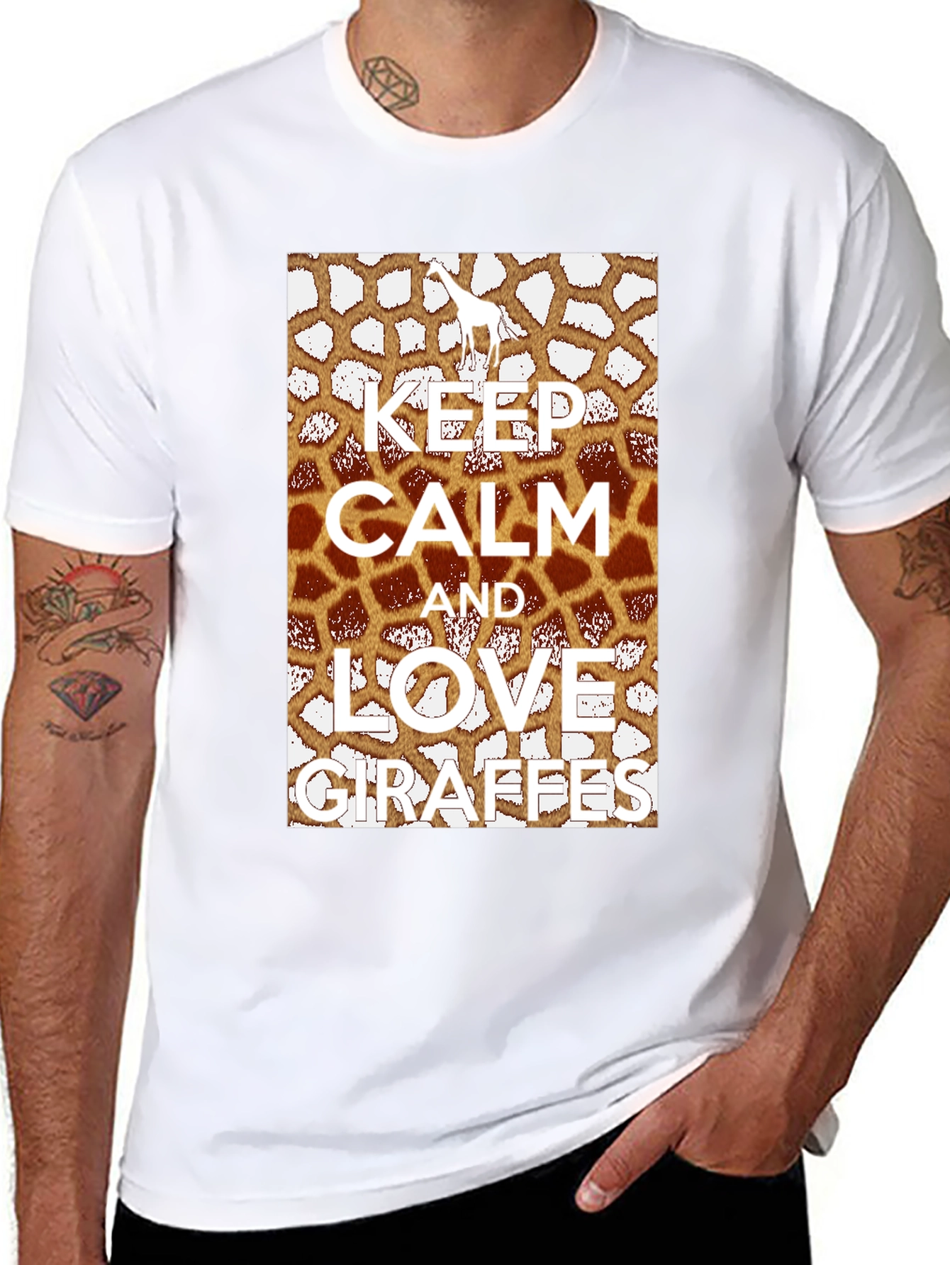 Keep Calm Love Giraffes Graphic Tee