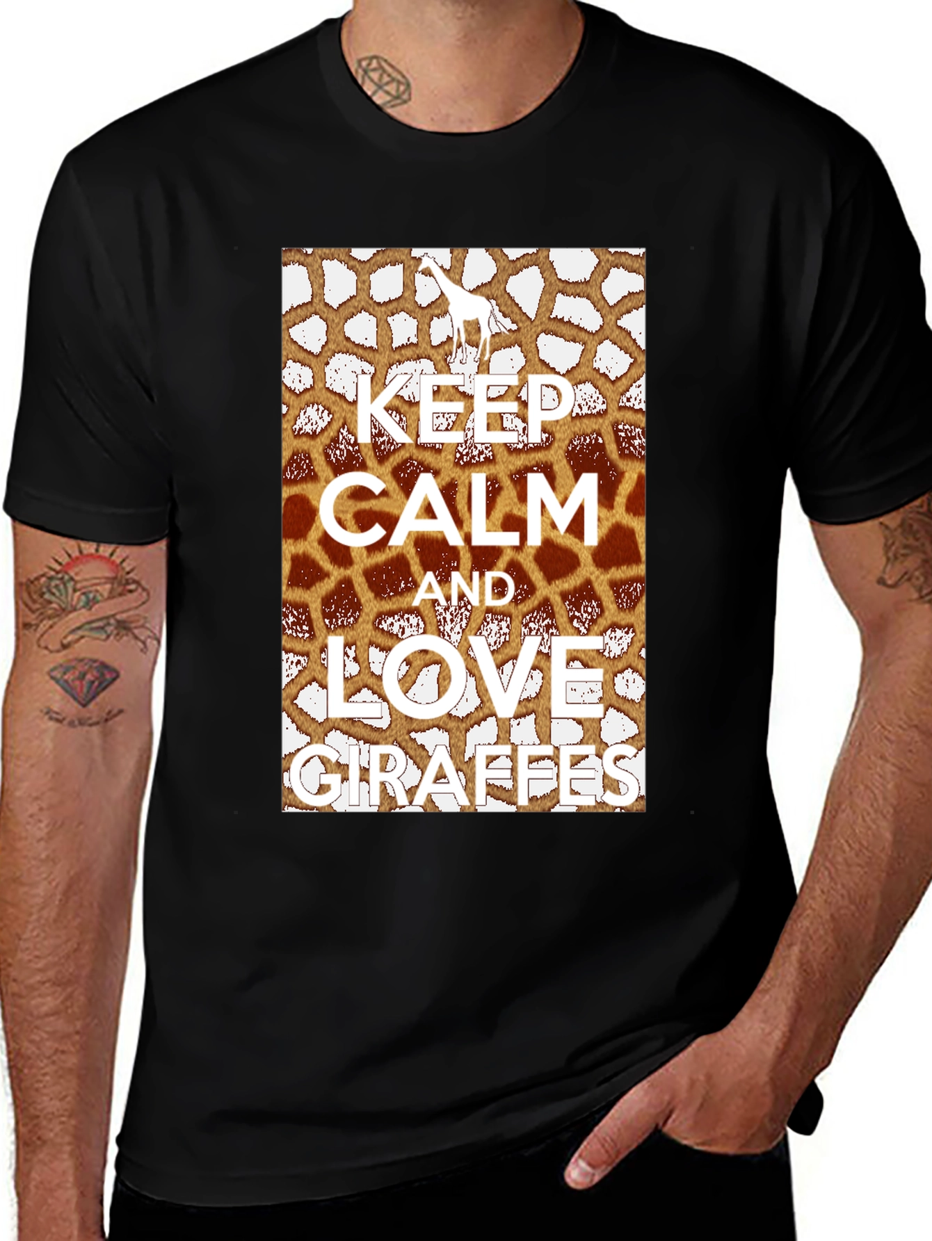 Keep Calm Love Giraffes Graphic Tee