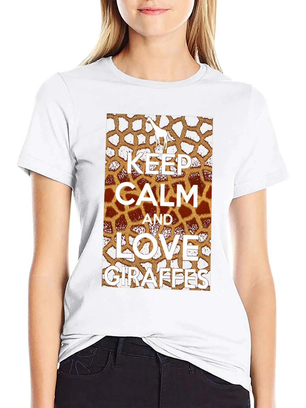 Keep Calm Love Giraffes Graphic Tee
