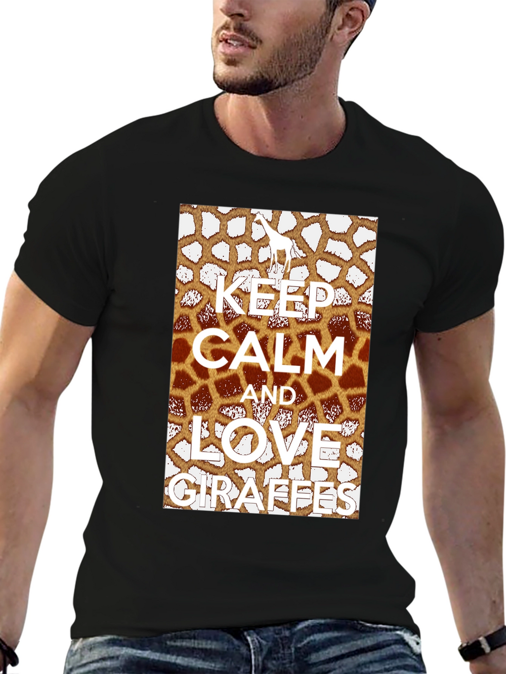 Keep Calm Love Giraffes Graphic Tee