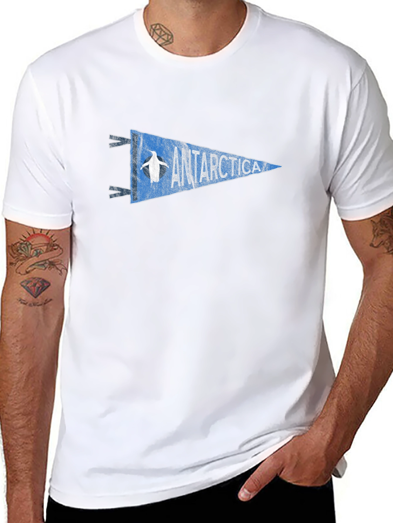 Antarctica Penguin Pennant Graphic Tee