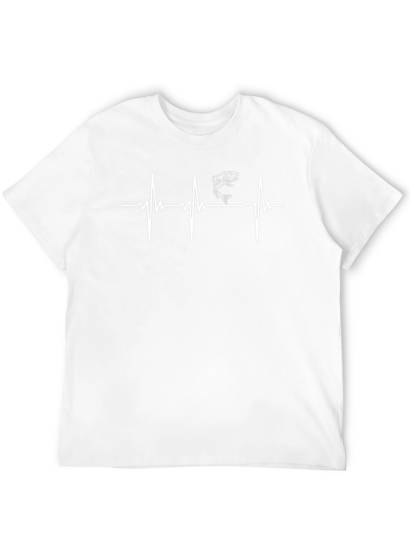 Fishing Heartbeat T-Shirt - Black