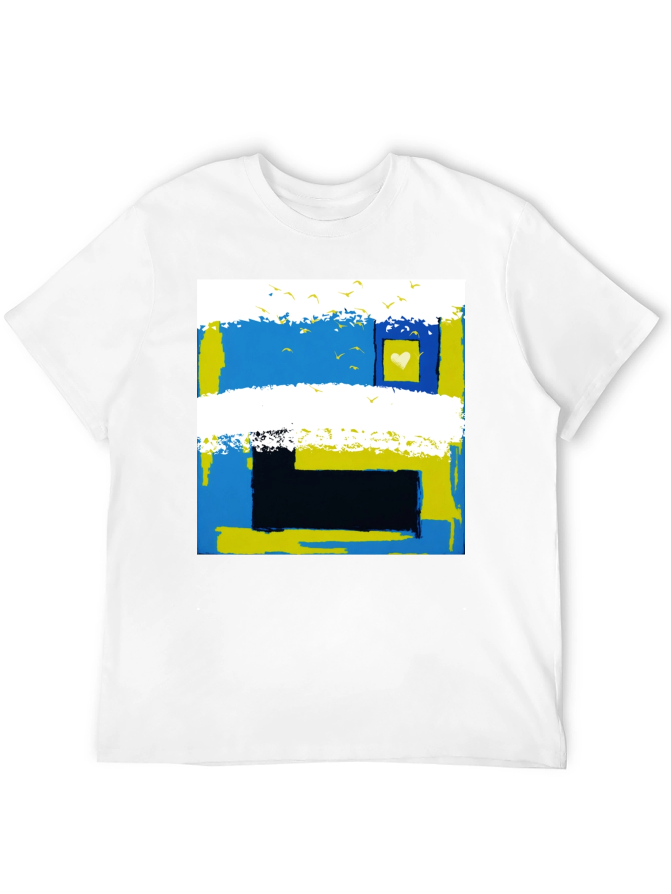 Abstract Ukraine Flag Heart T-Shirt