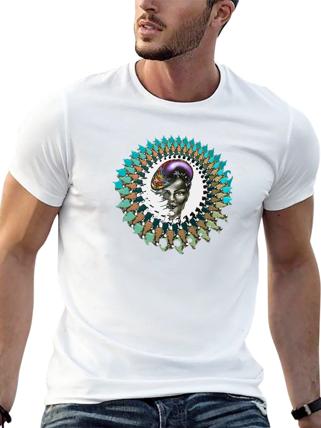 Abstract Graphic Print Black T-Shirt