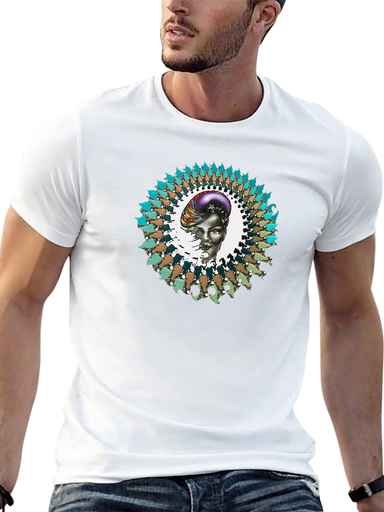 Abstract Graphic Print Black T-Shirt