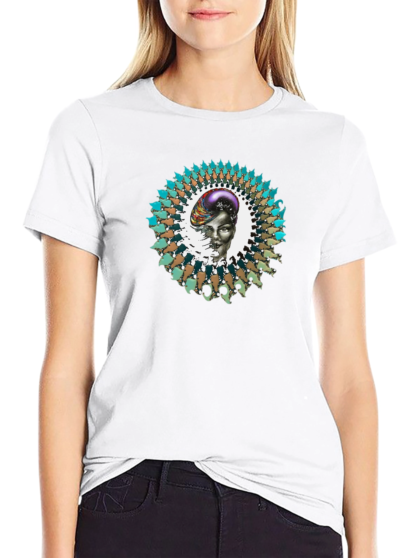 Abstract Graphic Print Black T-Shirt
