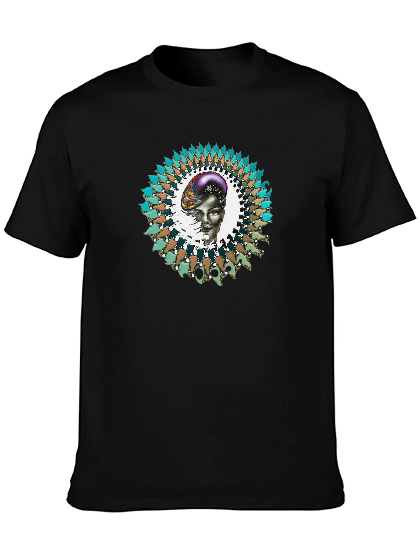 Abstract Graphic Print Black T-Shirt