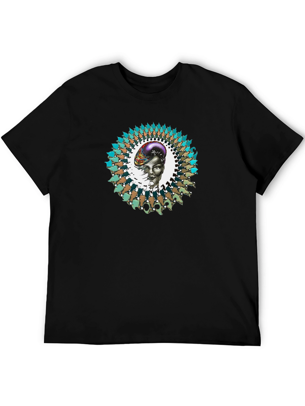 Abstract Graphic Print Black T-Shirt