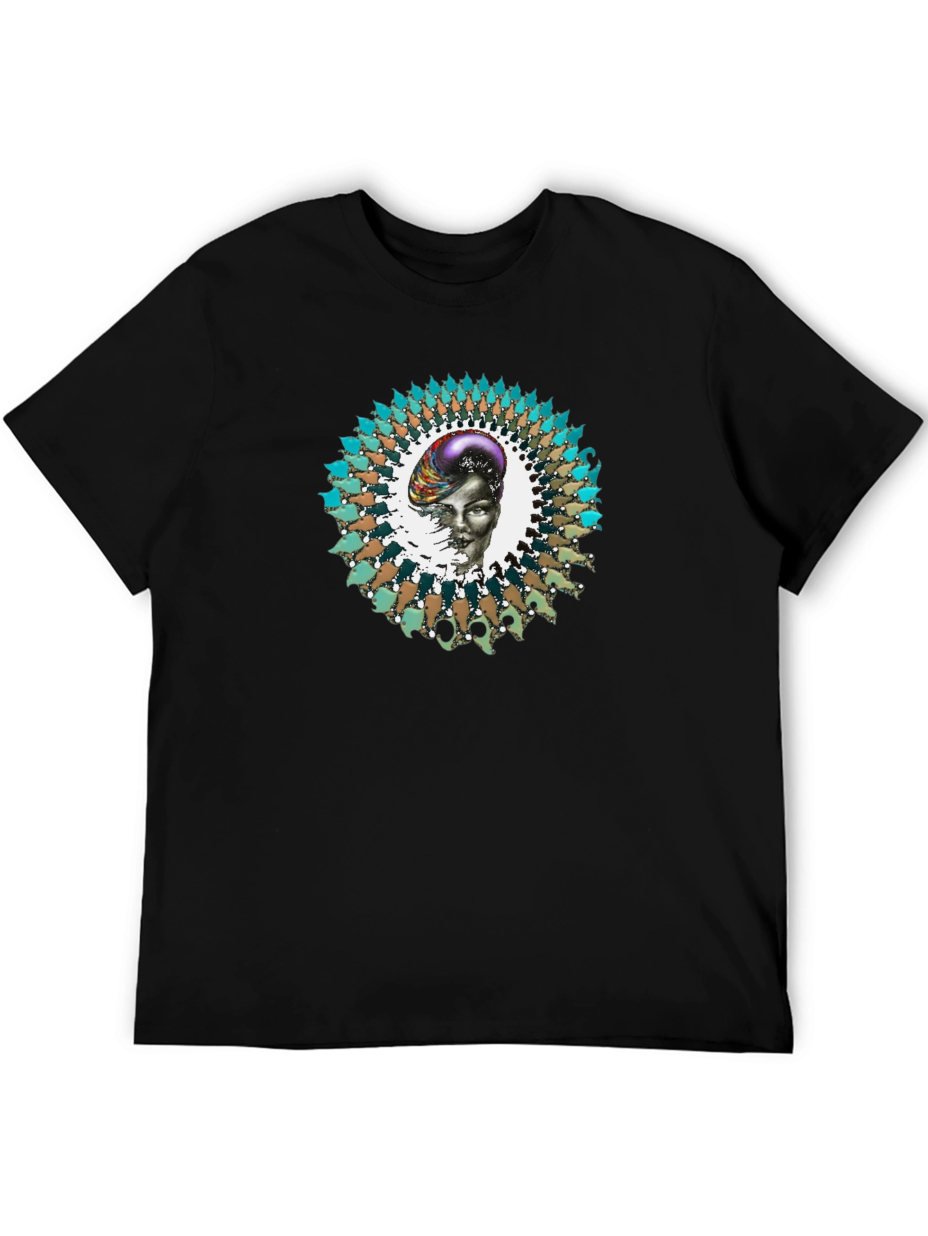 Abstract Graphic Print Black T-Shirt