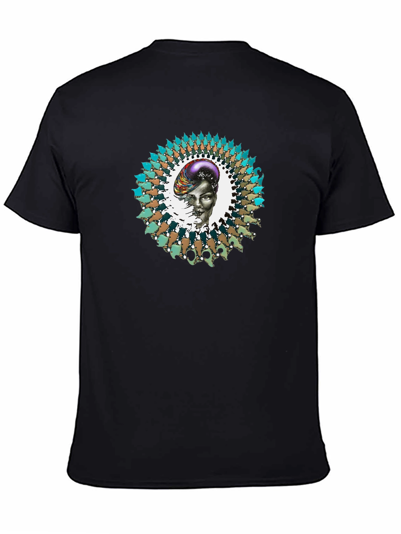 Abstract Graphic Print Black T-Shirt