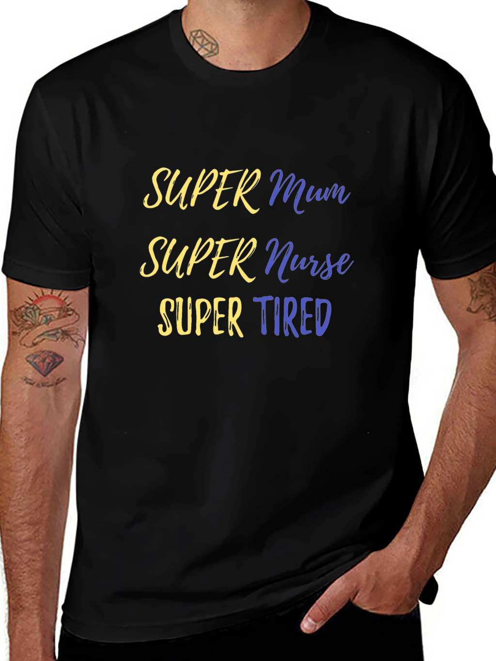 Super Mum Nurse Tired Graphic T-Shirt