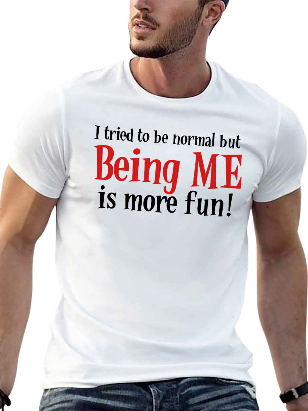 Funny Being ME Graphic Tee - Black Cotton T-Shirt