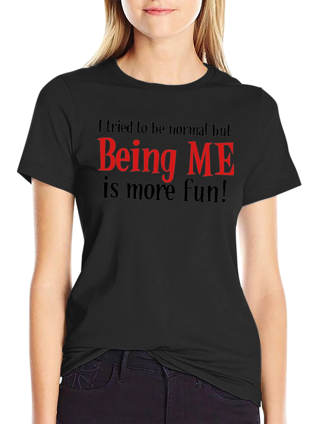 Funny Being ME Graphic Tee - Black Cotton T-Shirt