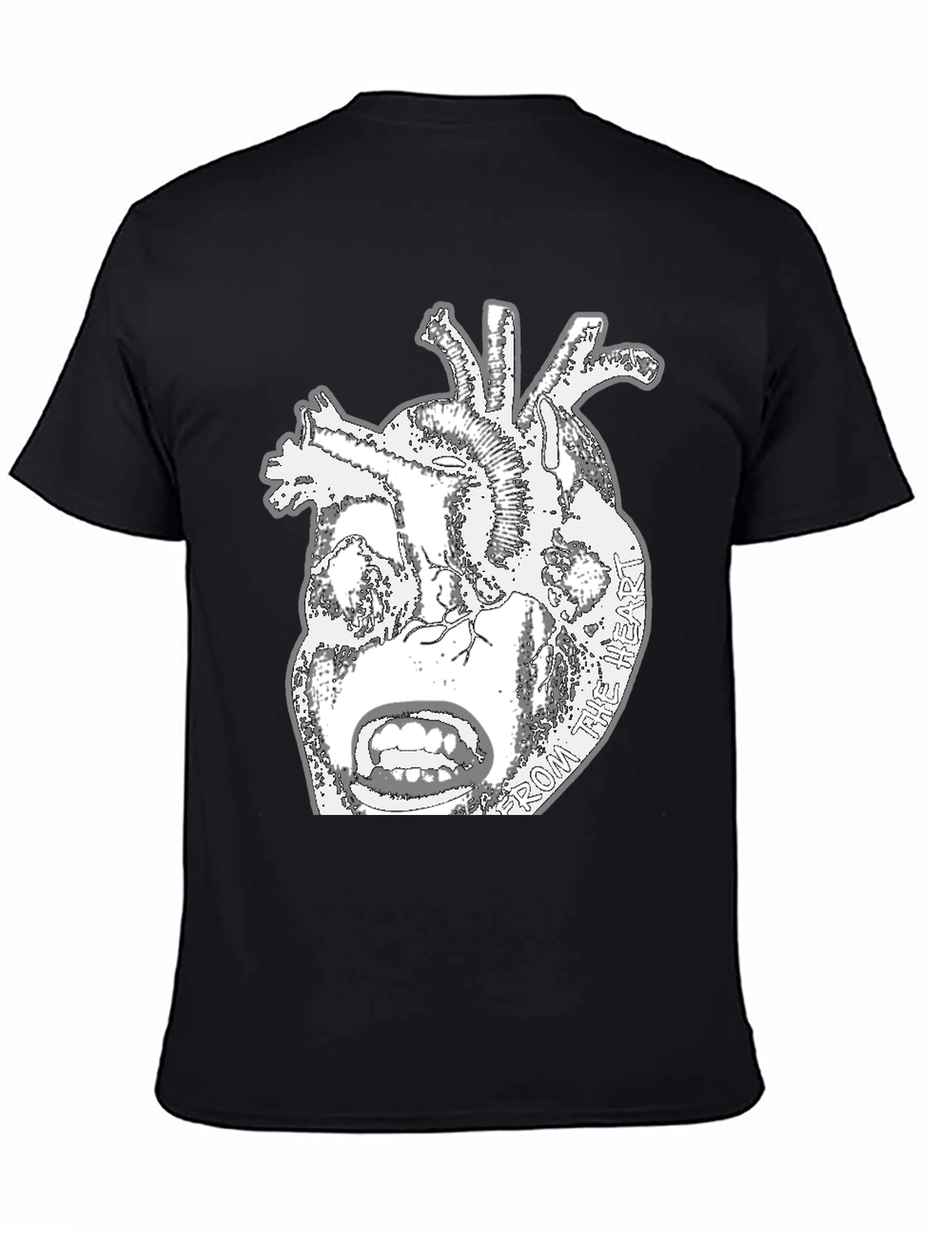 Anatomical Heart Graphic Tee - Black Cotton T-Shirt