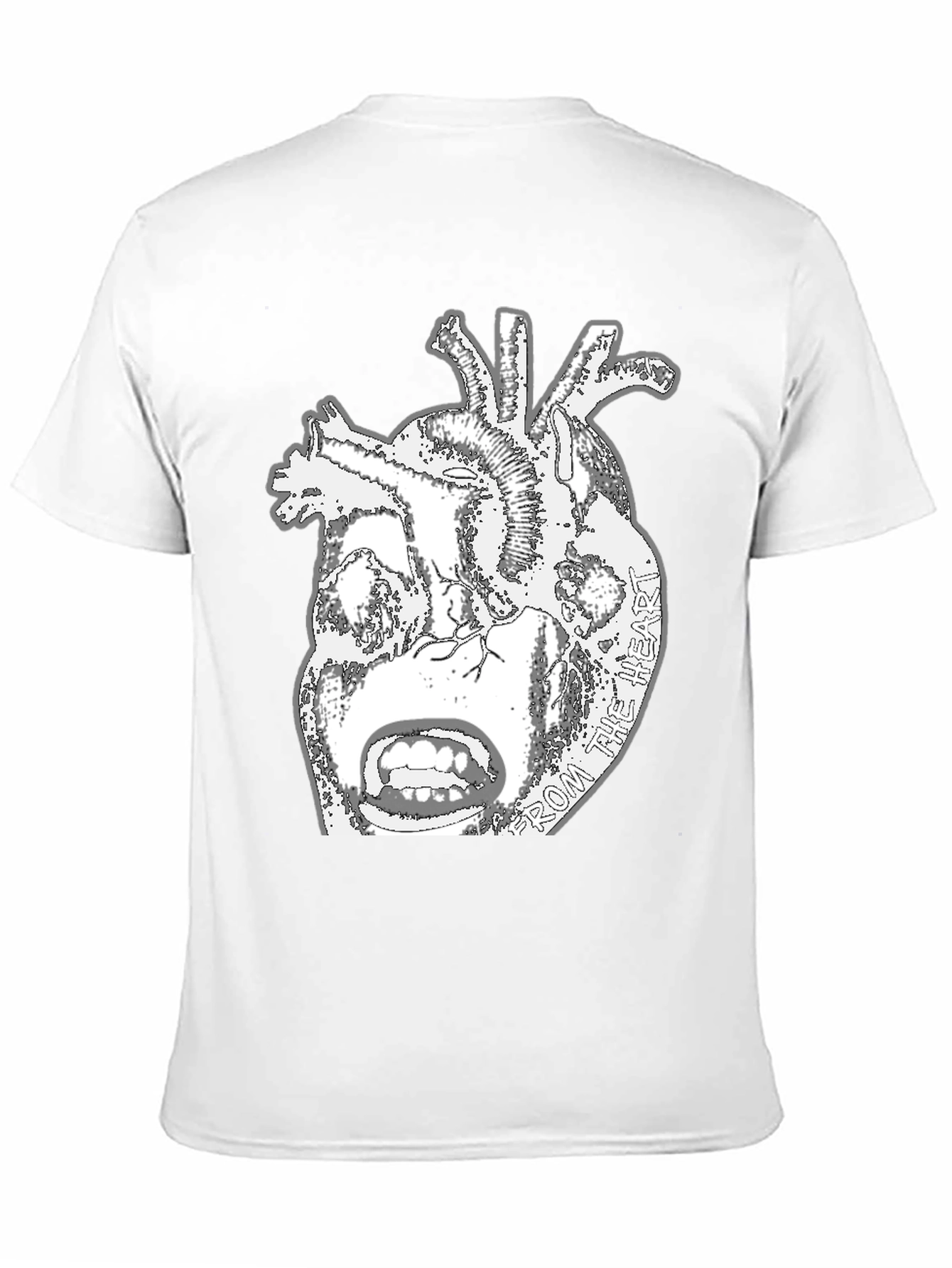 Anatomical Heart Graphic Tee - Black Cotton T-Shirt