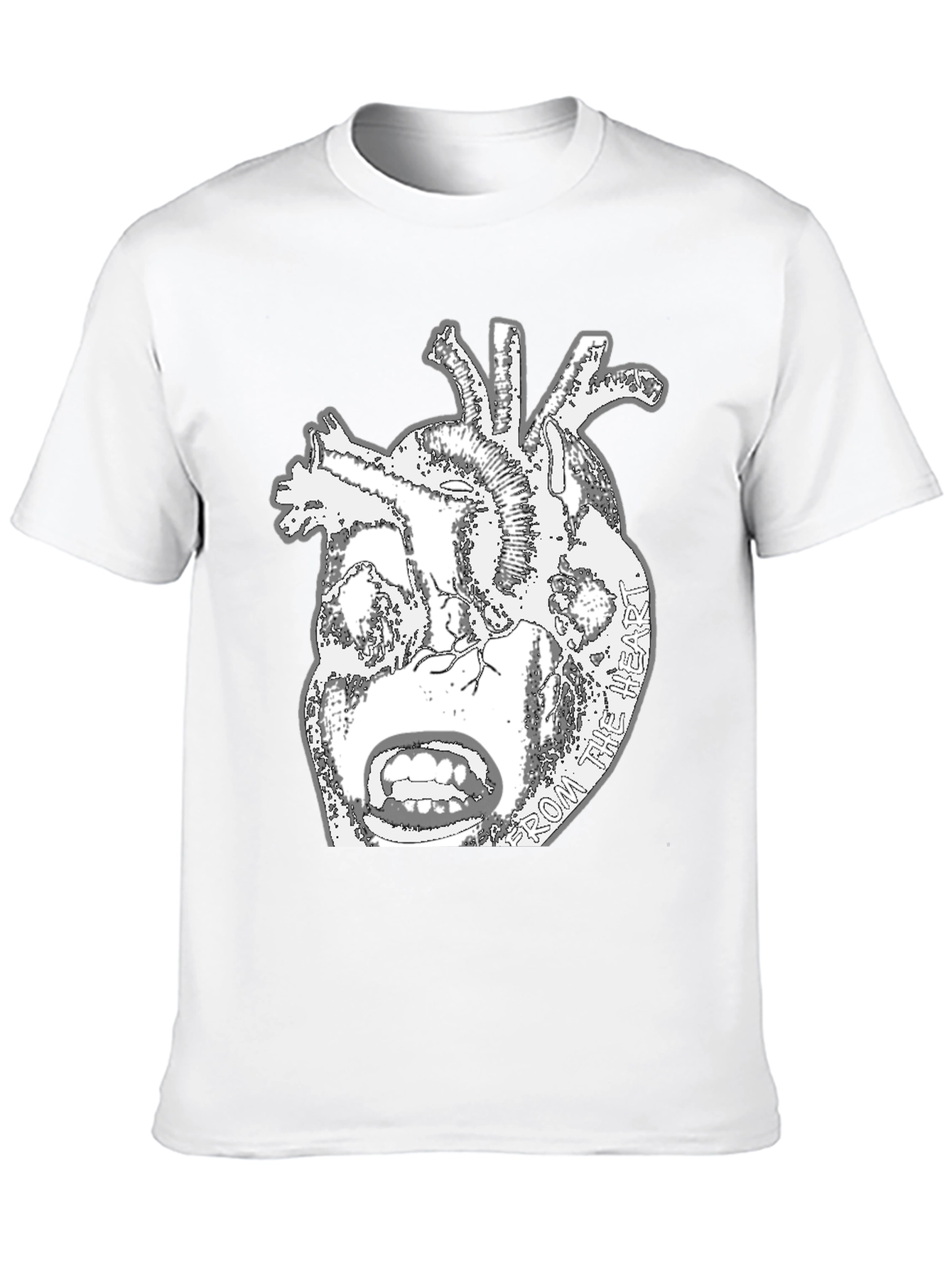 Anatomical Heart Graphic Tee - Black Cotton T-Shirt