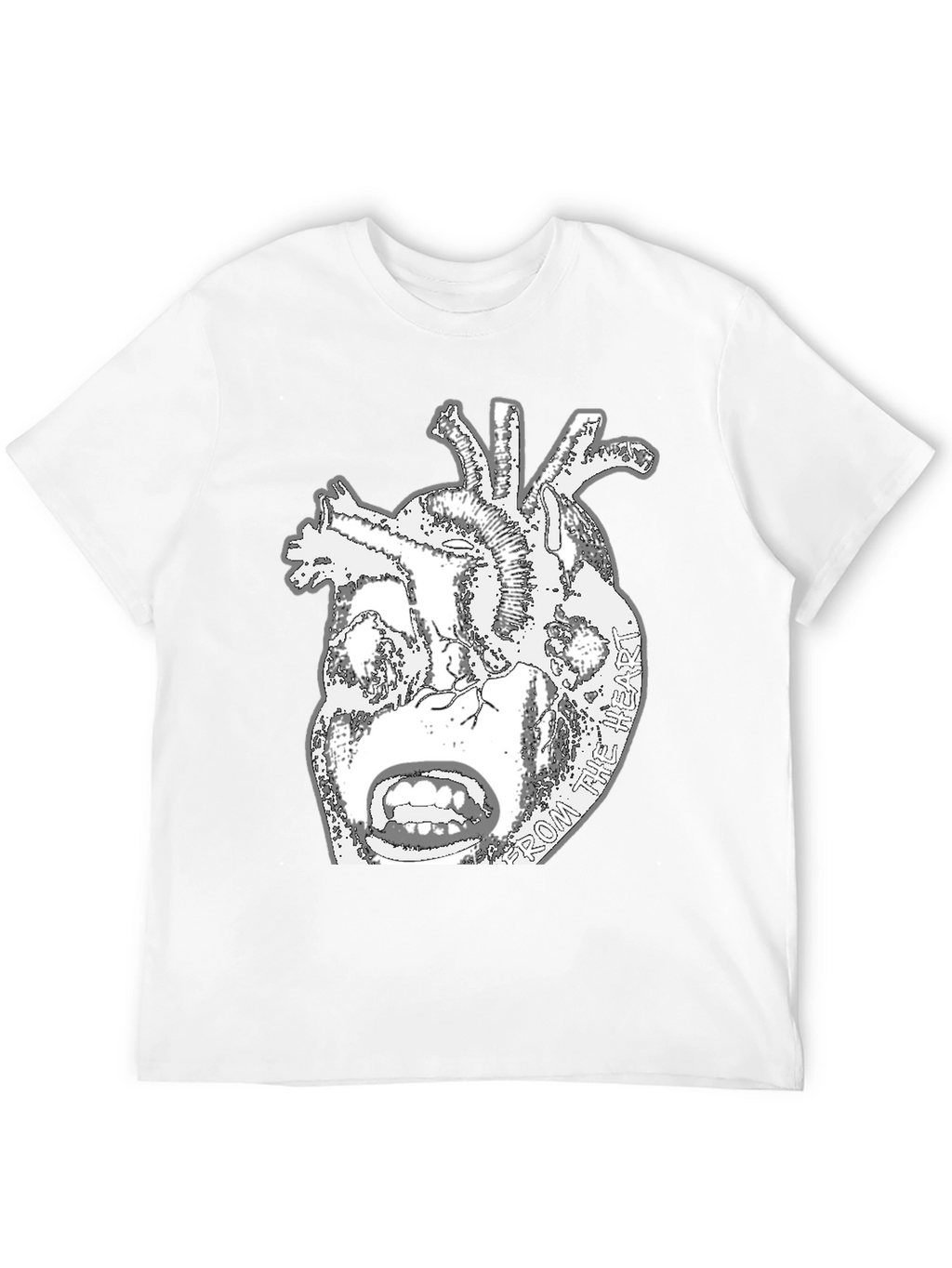 Anatomical Heart Graphic Tee - Black Cotton T-Shirt