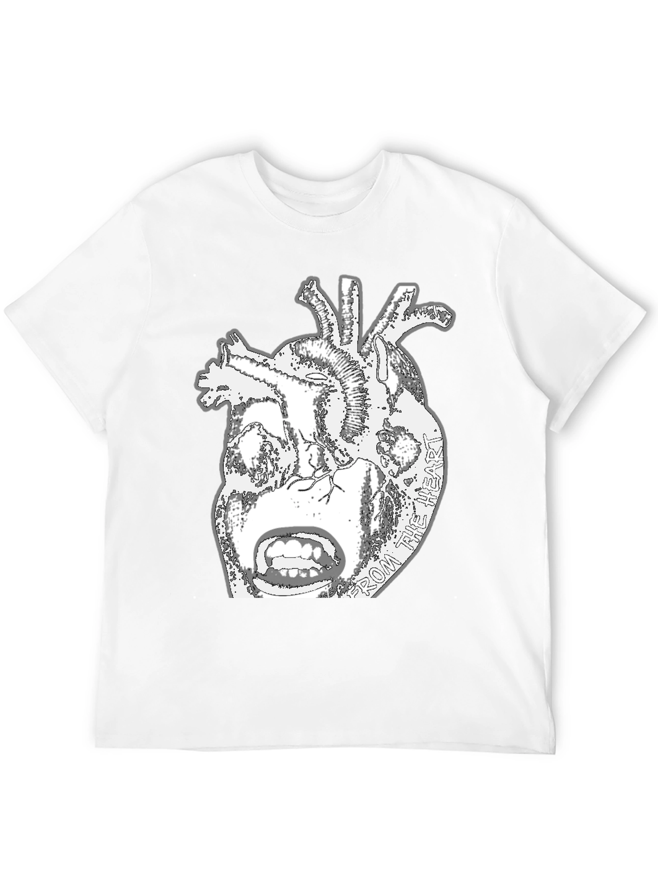 Anatomical Heart Graphic Tee - Black Cotton T-Shirt